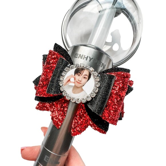 JUNGWON Enhypen Photo Light Stick Bow Decoration Kpop Photo Engene - Picture 1 of 1